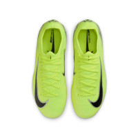 Nike Zoom Mercurial Vapor 16 Pro Gras Voetbalschoenen (FG) Kids Neongeel Zwart Zilver