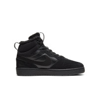 Nike Court Borough Mid 2 Baskets Enfants Noir Gris Foncé