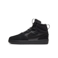 Nike Court Borough Mid 2 Baskets Enfants Noir Gris Foncé