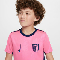 Nike Atletico Madrid Pre-Match Maillot d'Entraînement 2024-2025 Enfants Rose Bleu Foncé