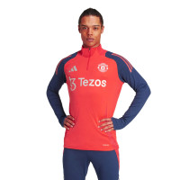 adidas Manchester United Survêtement 1/4-Zip 2024-2025 Rouge Bleu Foncé Argenté