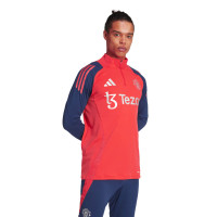 adidas Manchester United Survêtement 1/4-Zip 2024-2025 Rouge Bleu Foncé Argenté