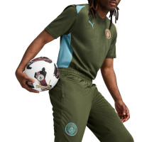 PUMA Manchester City Pantalon d'Entraînement 2024-2025 Vert Olive Bleu Clair Rose