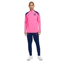 Nike Atletico Madrid Strike Survêtement 1/4-Zip 2024-2025 Rose Bleu Foncé