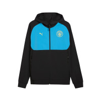 PUMA Manchester City Pumatech Woven Trainingspak Full-Zip 2024-2025 Zwart Blauw