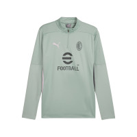 PUMA AC Milan Trainingstrui 1/4 Zip 2024-2025 Groen Grijs Lichtroze