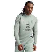 PUMA AC Milan Trainingspak 1/4-Zip 2024-2025 Groen Grijs Lichtroze