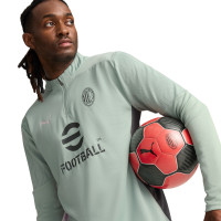 PUMA AC Milan Haut d'Entraînement 1/4 Zip 2024-2025 Vert Gris Rose Clair