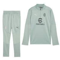 PUMA AC Milan Survêtement 1/4-Zip 2024-2025 Enfants Vert Gris Rose Clair