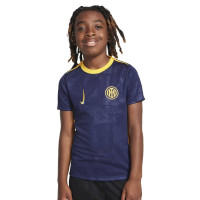 Nike Inter Milan Pre-Match Trainingsshirt 2024-2025 Kids Donkerblauw Goud