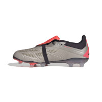 Chaussures de football adidas Predator Elite FT Gras (FG) pour enfants, argent, noir, rose