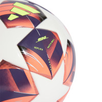 Mini-ballon de football adidas de l'UEFA Champions League pour femmes, taille 1, blanc, orange, violet