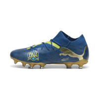 PUMA Future 7 Match BNA Gazon Naturel Gazon Artificiel Chaussures de Foot (MG) Bleu Foncé Doré Jaune