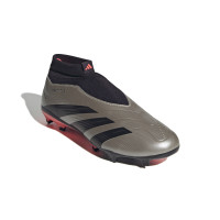 adidas Predator League Sans Lacets Gazon Naturel Chaussures de Foot (FG) Argenté Noir Rose