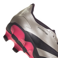 adidas Predator League Gazon Naturel Gazon Artificiel Chaussures de Foot (MG) Argenté Noir Rose