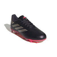 adidas Copa Pure 2 Club Gazon Naturel Gazon Artificiel Chaussures de Foot (MG) Enfants Mauve Foncé Argenté Rose