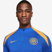 Nike Inter Milan Strike Haut d'Entraînement 1/4-Zip 2024-2025 Bleu Doré