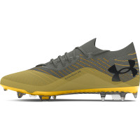 Under Armour Shadow Elite 2.0 Gazon Naturel Chaussures de Foot (FG) Gris Jaune Noir