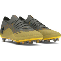 Under Armour Shadow Elite 2.0 Gazon Naturel Chaussures de Foot (FG) Gris Jaune Noir