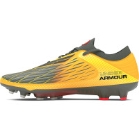 Under Armour Magnetico Elite 4.0 Gazon Naturel Chaussures de Foot (FG) Jaune Gris Rouge