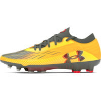 Under Armour Magnetico Elite 4.0 Gazon Naturel Chaussures de Foot (FG) Jaune Gris Rouge