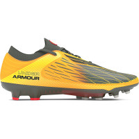 Under Armour Magnetico Elite 4.0 Gazon Naturel Chaussures de Foot (FG) Jaune Gris Rouge