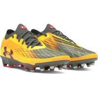 Under Armour Magnetico Elite 4.0 Gazon Naturel Chaussures de Foot (FG) Jaune Gris Rouge