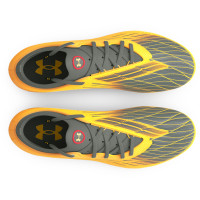 Under Armour Magnetico Elite 4.0 Gazon Naturel Chaussures de Foot (FG) Jaune Gris Rouge