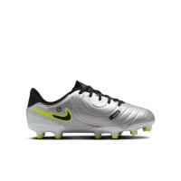 Nike Tiempo Legend 10 Academy Gazon Naturel Gazon Artificiel Chaussures de Foot (MG) Enfants Argenté Noir Néon Jaune