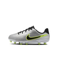 Nike Tiempo Legend 10 Academy Gazon Naturel Gazon Artificiel Chaussures de Foot (MG) Enfants Argenté Noir Néon Jaune