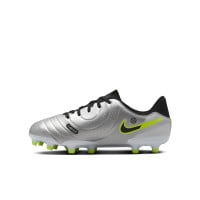 Nike Tiempo Legend 10 Academy Gazon Naturel Gazon Artificiel Chaussures de Foot (MG) Enfants Argenté Noir Néon Jaune