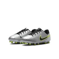 Nike Tiempo Legend 10 Academy Gras / Kunstgras Voetbalschoenen (MG) Kids Zilver Zwart Neongeel