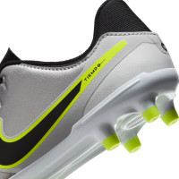 Nike Tiempo Legend 10 Academy Gazon Naturel Gazon Artificiel Chaussures de Foot (MG) Enfants Argenté Noir Néon Jaune