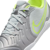 Nike Tiempo Legend 10 Academy Chaussures de Foot en Salle (IN) Enfants Argenté Néon Jaune