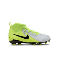 Nike Phantom Luna II Academy Gras / Kunstgras Voetbalschoenen (MG) Kids Neongeel Zilver Zwart