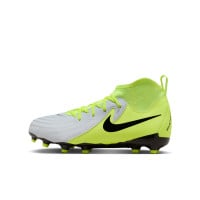 Nike Phantom Luna II Academy Gras / Kunstgras Voetbalschoenen (MG) Kids Neongeel Zilver Zwart