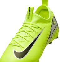 Nike Zoom Mercurial Vapor 16 Academy Gazon Naturel Artificiel Chaussures de Foot (MG) Enfants Néon Jaune Noir Argenté