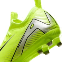 Nike Zoom Mercurial Vapor 16 Academy Gazon Naturel Artificiel Chaussures de Foot (MG) Enfants Néon Jaune Noir Argenté