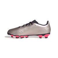 adidas Predator League Gazon Naturel Gazon Artificiel Chaussures de Foot (MG) Enfants Argenté Noir Rose