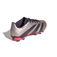 adidas Predator League Gazon Naturel Gazon Artificiel Chaussures de Foot (MG) Enfants Argenté Noir Rose