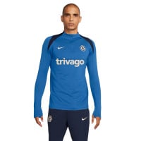 Nike Chelsea Strike Haut d'Entraînement 1/4-Zip 2024-2025 Bleu Bleu Foncé