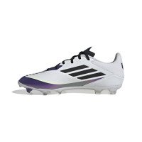 adidas F50 Messi League Gazon Naturel Chaussures de Foot (FG) Blanc Mauve Noir