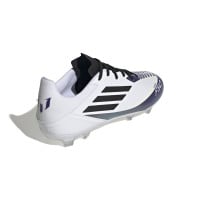 adidas F50 Messi League Gazon Naturel Chaussures de Foot (FG) Blanc Mauve Noir