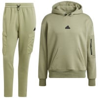 adidas City Escape Cargo Survêtement Sweat à Capuche Vert Olive Noir