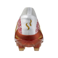 Mizuno Morelia Neo IV Beta SR4 Gazon Naturel Chaussures de Foot (FG) Blanc Rouge Doré