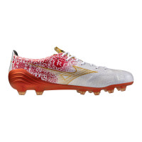 Mizuno Alpha SR4 Japan Gazon Naturel Chaussures de Foot (FG) Blanc Rouge Doré