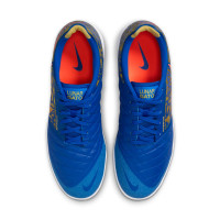 Nike Lunar Gato II Zaalvoetbalschoenen (IN) Blauw Oranje Wit