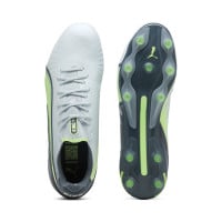 PUMA King Ultimate Gazon Naturel Gazon Artificiel Chaussures de Foot (MG) Gris Clair Gris Foncé Vert Clair