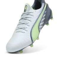 PUMA King Ultimate Gazon Naturel Gazon Artificiel Chaussures de Foot (MG) Gris Clair Gris Foncé Vert Clair