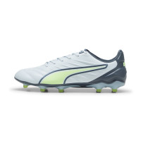 PUMA King Pro Gazon Naturel Gazon Artificiel Chaussures de Foot (MG) Gris Clair Gris Foncé Vert Clair